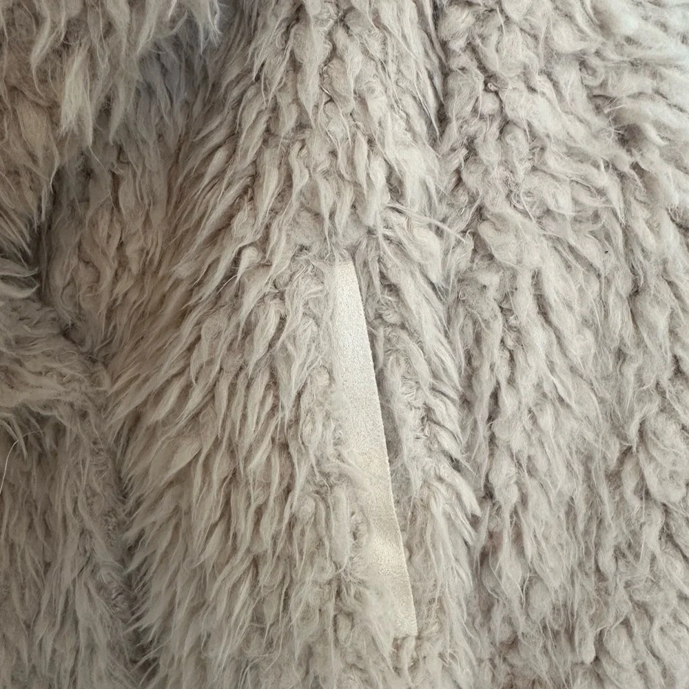 Anthropologie Women's Beige Faux Shearling Jacket - Picture 3 of 7